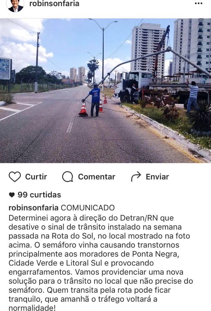 Governador determina retirada de semáforo "inconveniente" na Rota do Sol