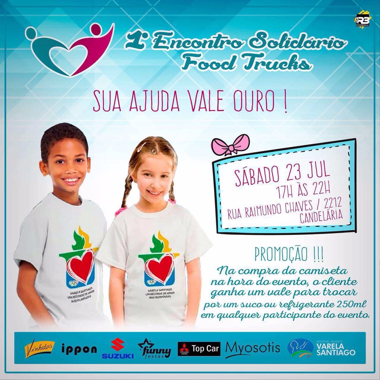 Primeiro Encontro Solidário Food Trucks acontece sábado dia 23