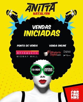 Ingressos para o show de Anitta em Natal já estão à venda