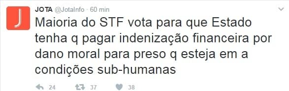 STF decide que presos em celas superlotadas devem receber indenização