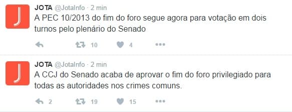 CCJ do Senado aprova fim do foro privilegiado para todas as autoridades nos crimes comuns; votação segue para dois turnos