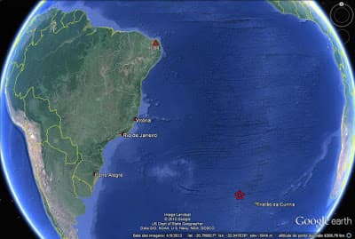 Terremoto de magnitude 7.0 foi registrado nessa quarta na dorsal meso-oceânica; epicentro a 2.800 km do RJ e ES
