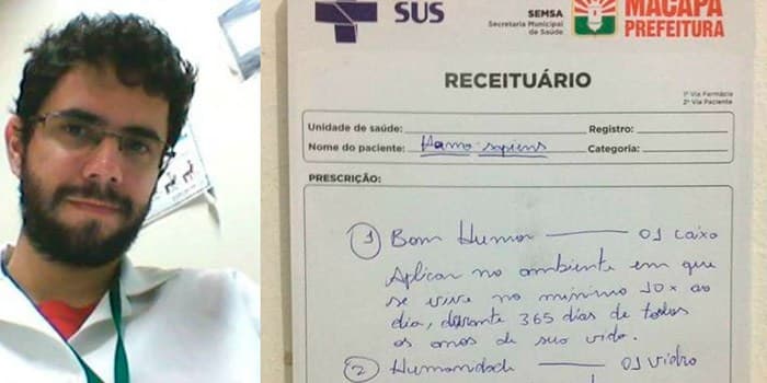 FOTO: Médico receita bom humor e humanidade e viraliza na web