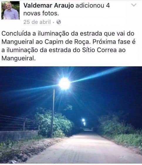 BRASIL SEM JEITO: Prefeito faz "gato" em iluminação pública no interior do CE e população fica no escuro