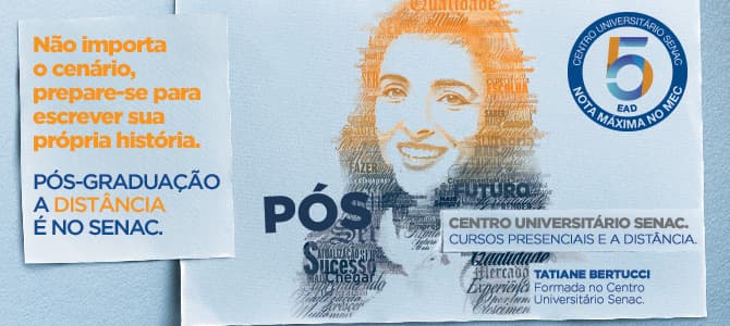 Senac abre inscrições para cursos de Pós-Graduação a Distância (EAD); veja edital