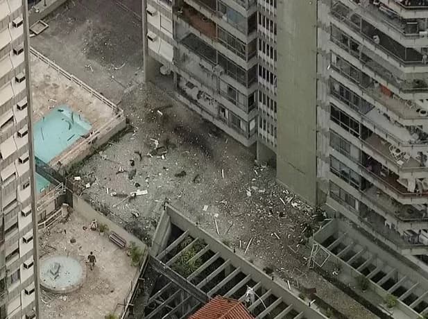 FOTOS (IMPRESSIONANTE): Explosão destrói apartamentos em prédio da Zona Sul do RJ; cinco feridos