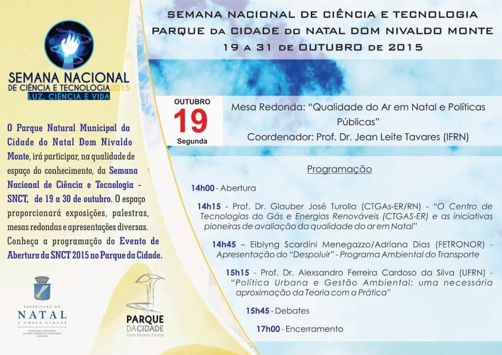 Parque da Cidade Dom Nivaldo Monte receberá Semana Nacional de Ciência e Tecnologia; veja programação