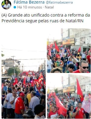 FOTO: Manifestantes protestam no Alecrim e Centro de Natal contra reforma da Previdência