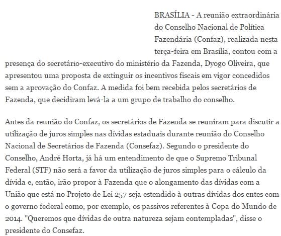 Em reunião do Confaz, Fazenda propõe extinção de incentivos concedidos a Estados