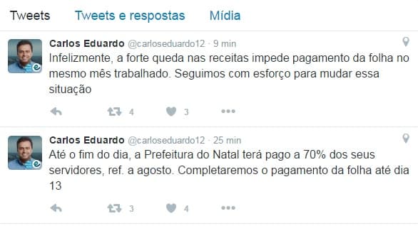 Pagamento de servidores da Prefeitura do Natal inicia nesta segunda, e vai até o dia 13