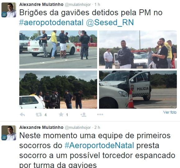 FOTOS: Torcidas organizadas de Corinthians e Vasco se envolvem em confusão no aeroporto de São Gonçalo do Amarante