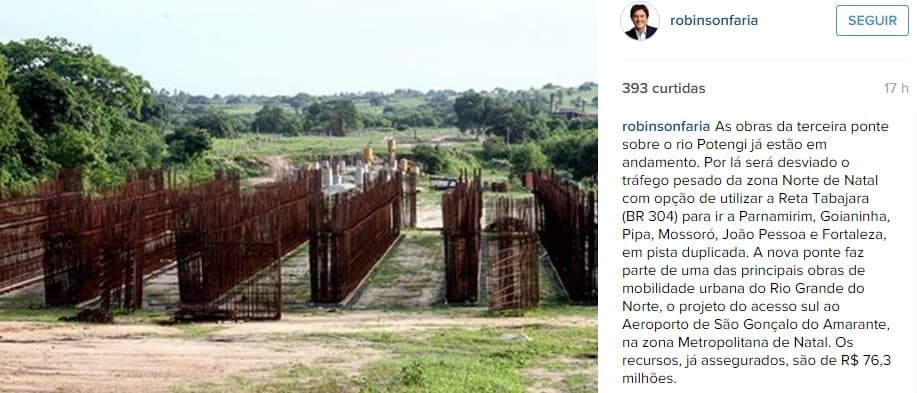 FOTO: Robinson anuncia início das obras da terceira ponte sobre Rio Potengi