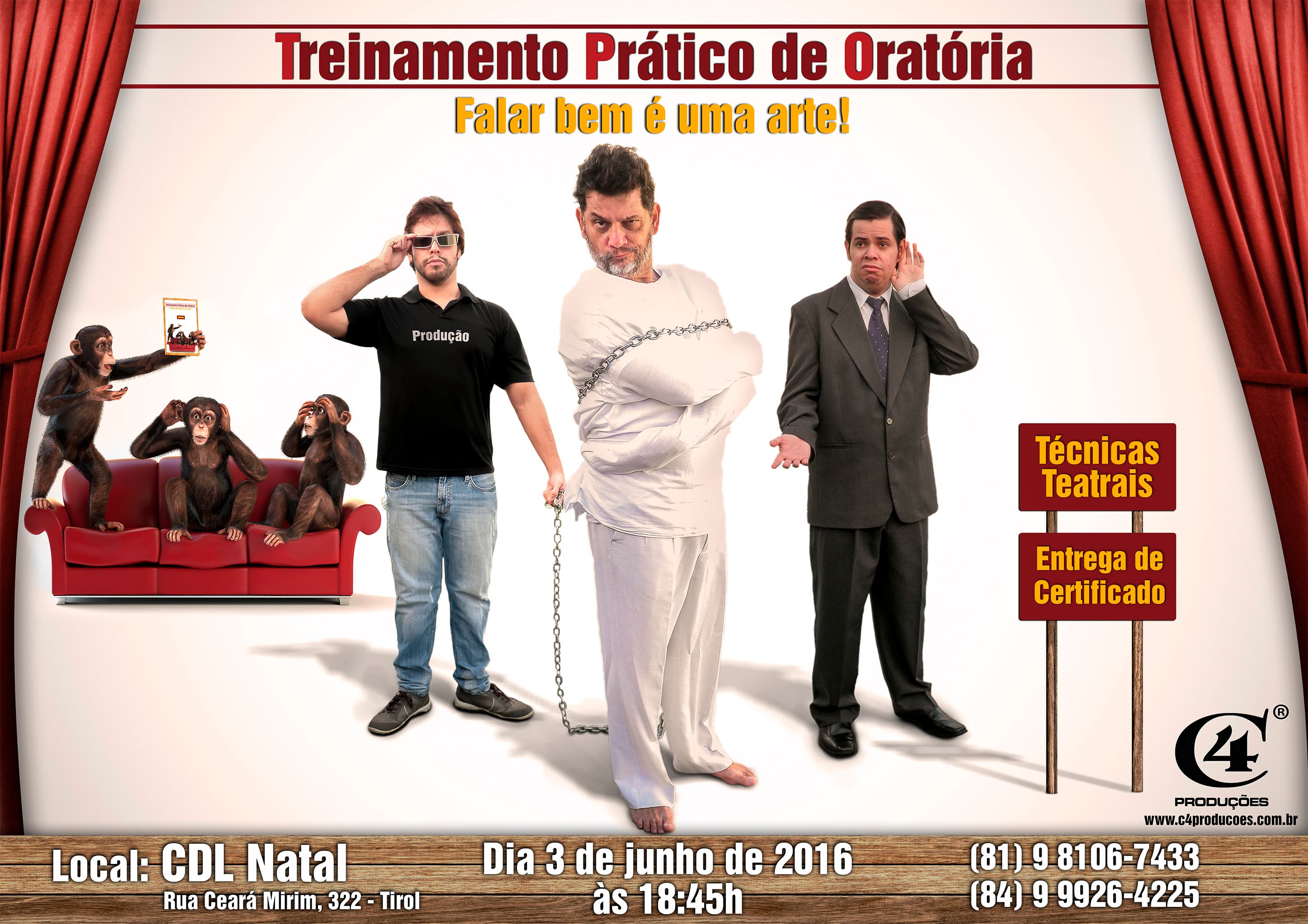 Treinamento Prático de Oratória - “Falar Bem é Uma Arte” será no dia 3 de junho