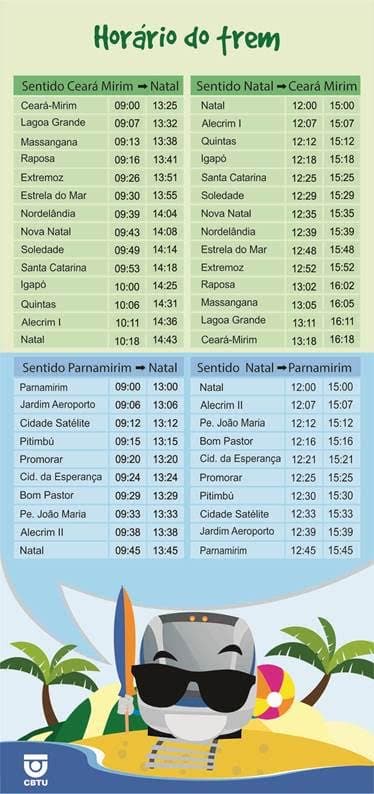 Trens circularão em horário diferenciado no feriado de Reis Magos nesta sexta em Natal