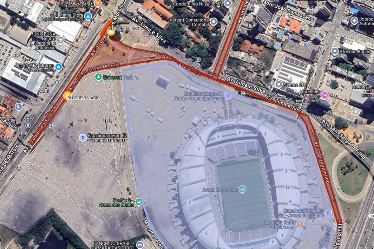 STTU define operação de trânsito para jogo do América neste domingo (7); veja interdições no entorno da Arena das Dunas