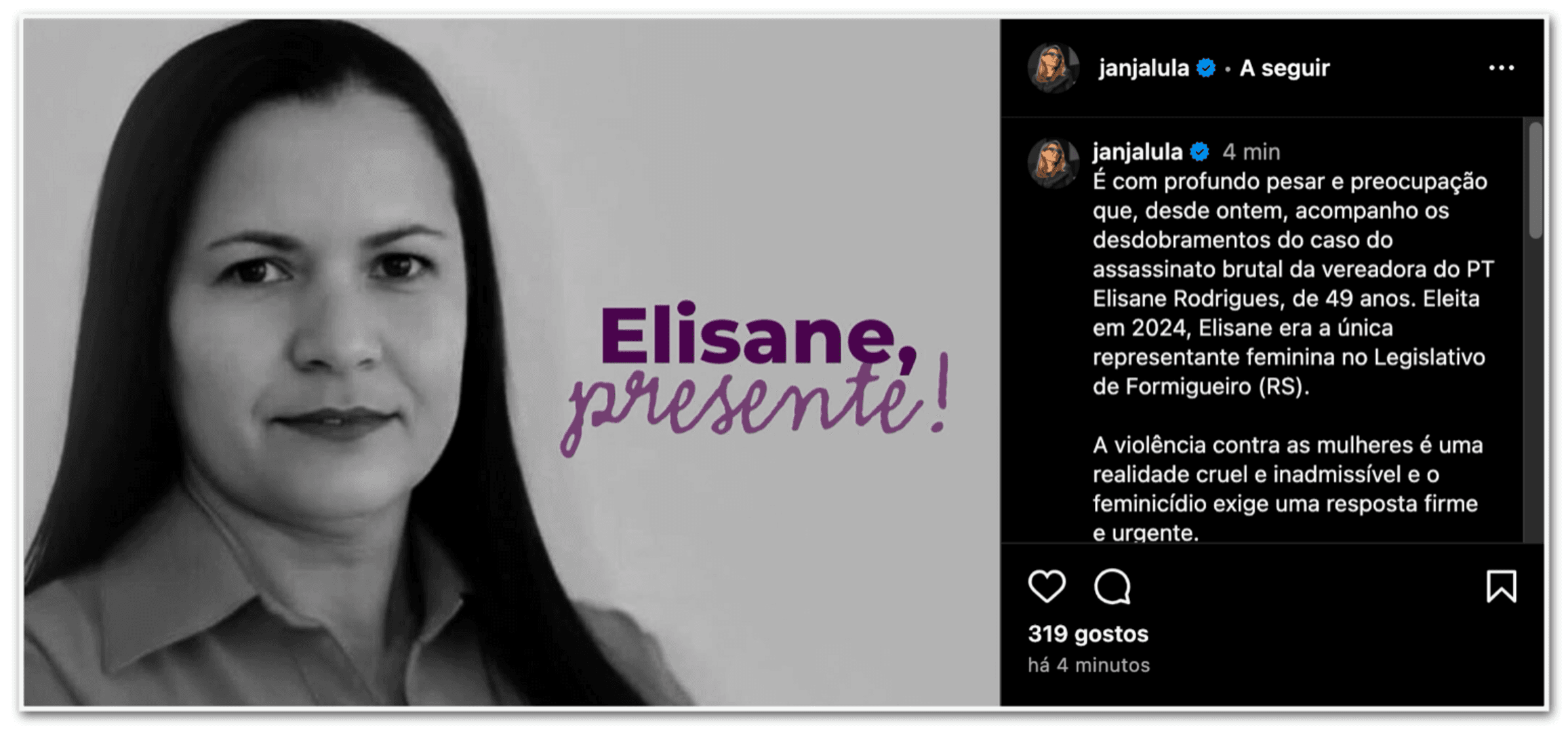 Vereadora do PT assassinada no RS fazia parte de uma facção criminosa, diz polícia; morte dela despertou solidariedade de Janja