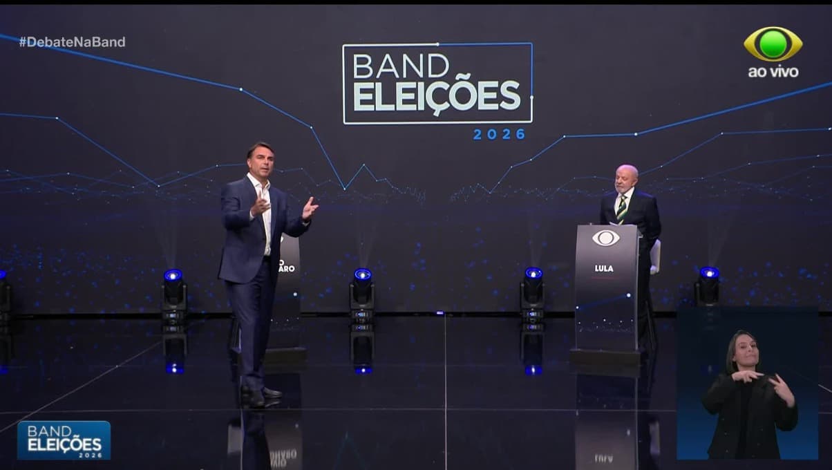 PESQUISA REAL TIME BIG DATA: Flávio é avaliado como melhor que Lula no debate da Band, sabatinas e programas eleitorais de TV