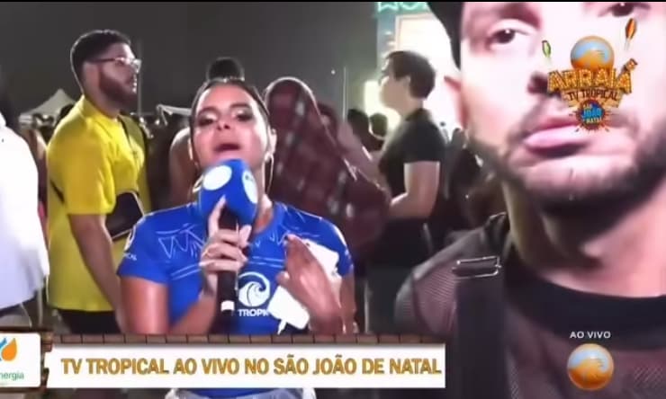 Homem que fez gesto obsceno para repórter ao vivo em Natal pede perdão em nota: “Estava bêbado”