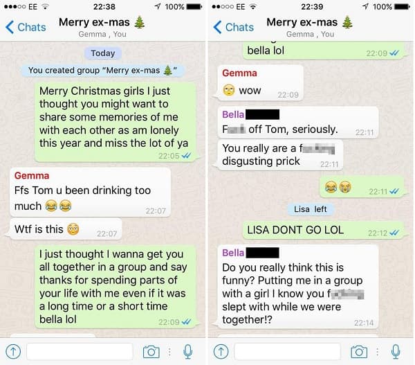 Homem reúne ex-namoradas em grupo no WhatsApp para desejar ‘Feliz Natal' e se dá mal