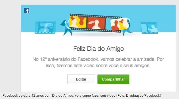 Vídeo do Facebook cria confusão e traz dia do amigo "antecipado"