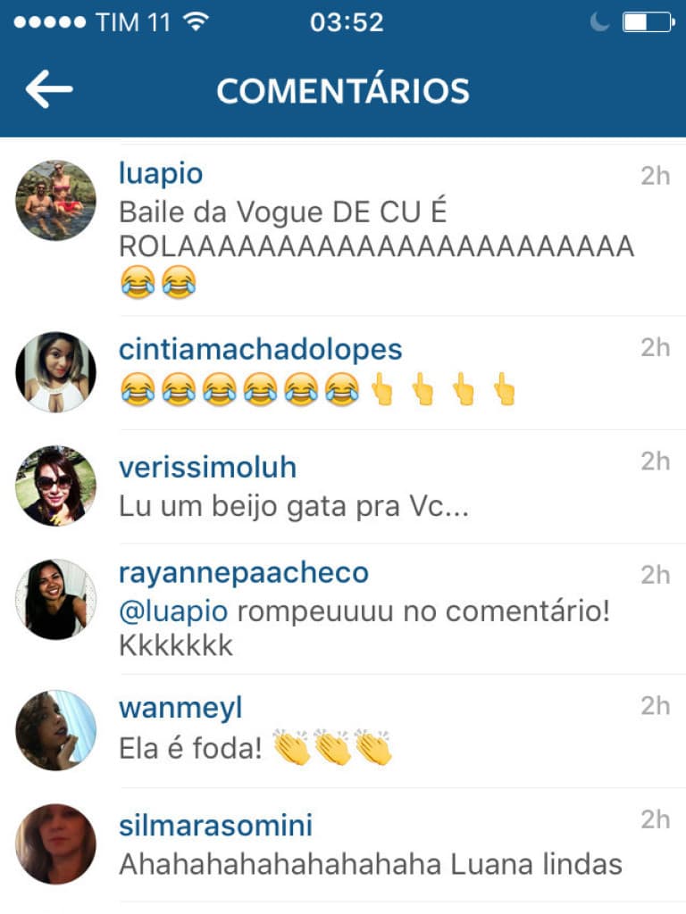 Atriz Luana Piovani perde a compostura ao comentar sua ausência no famoso Baile de celebridades da Vogue