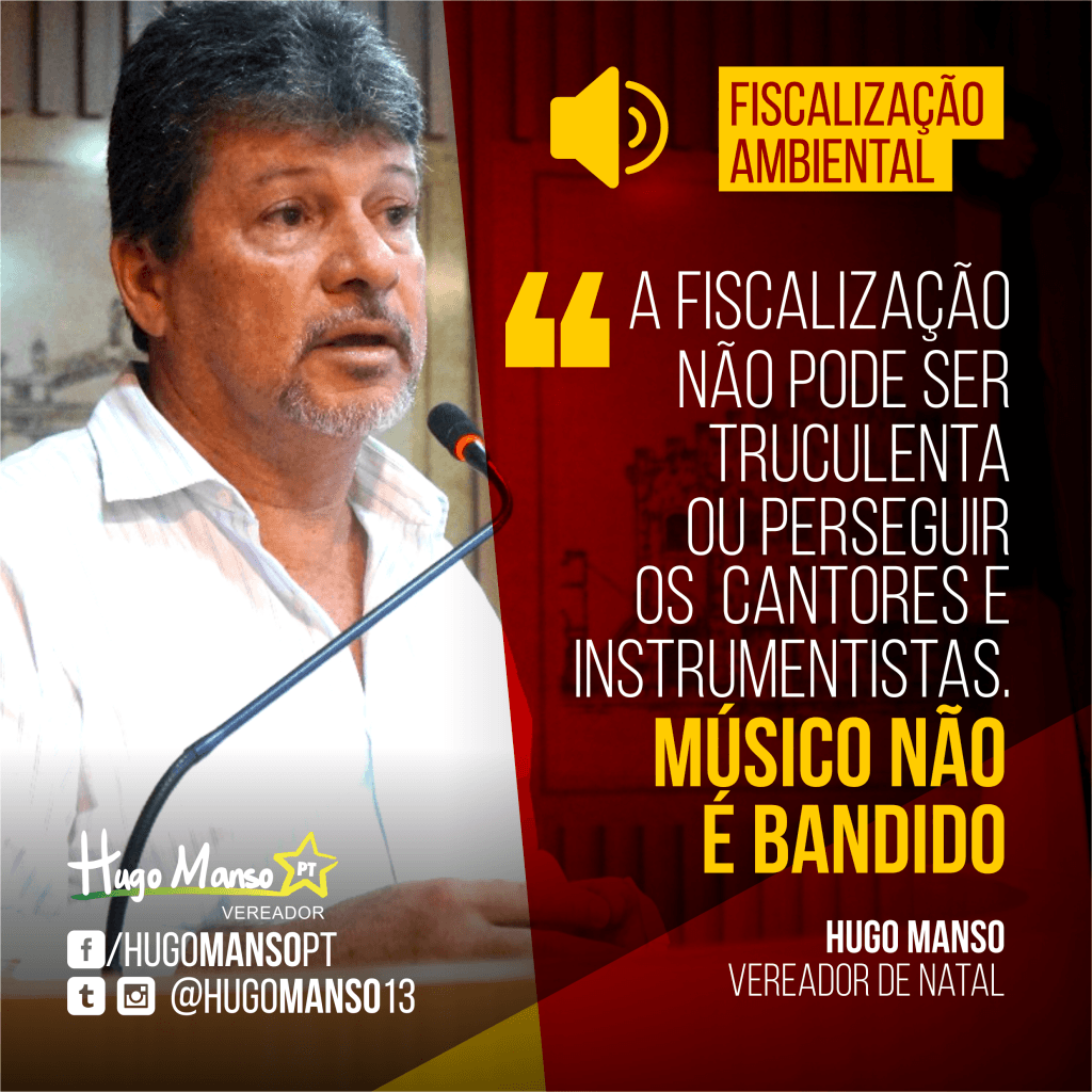 CONTROLE SONORO: "Músico não é bandido", diz Hugo Manso, em Audiência Pública sobre a fiscalização do som de bares e restaurantes em Natal