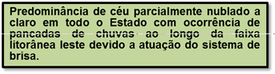 Previsão de pancadas de chuvas entre esta terça e o feriado desta quinta em Natal e interior, segundo Emparn; confira