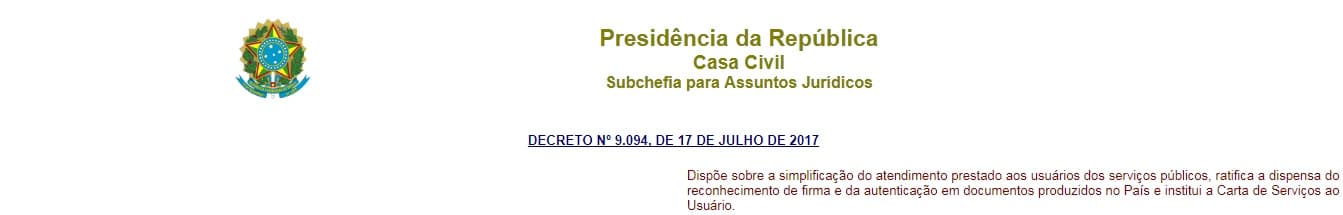 UTILIDADE PÚBLICA: Decreto assinado por Temer simplifica atendimento prestado aos usuários dos serviços públicos; confira