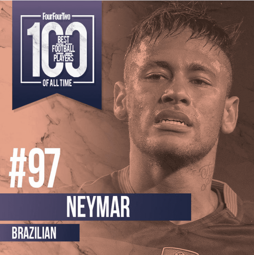 Neymar está entre os 100 melhores da história em lista elaborada por revista