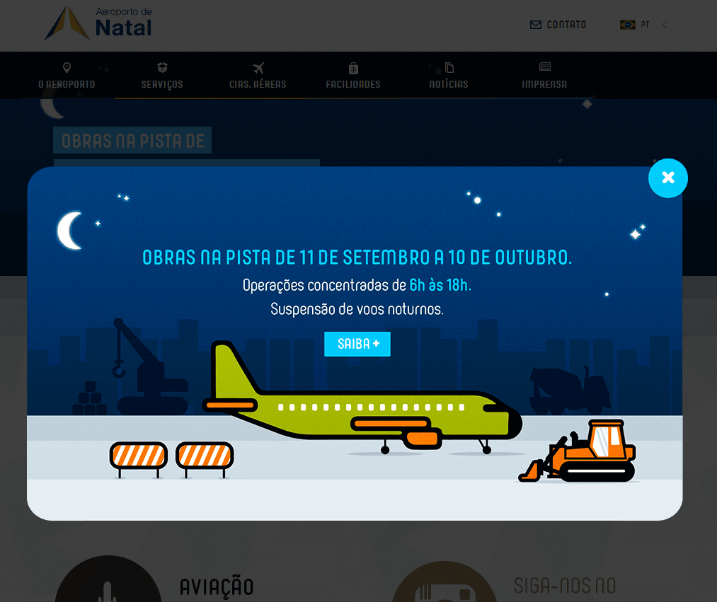Obras no aeroporto de São Gonçalo começam dia 11/09 e voos só durante o dia