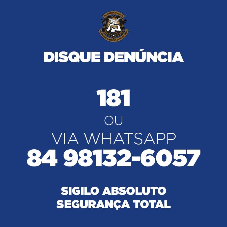 UTILIDADE PÚBLICA: Disque Denúncia da Sesed ganha novo número de WhatsApp