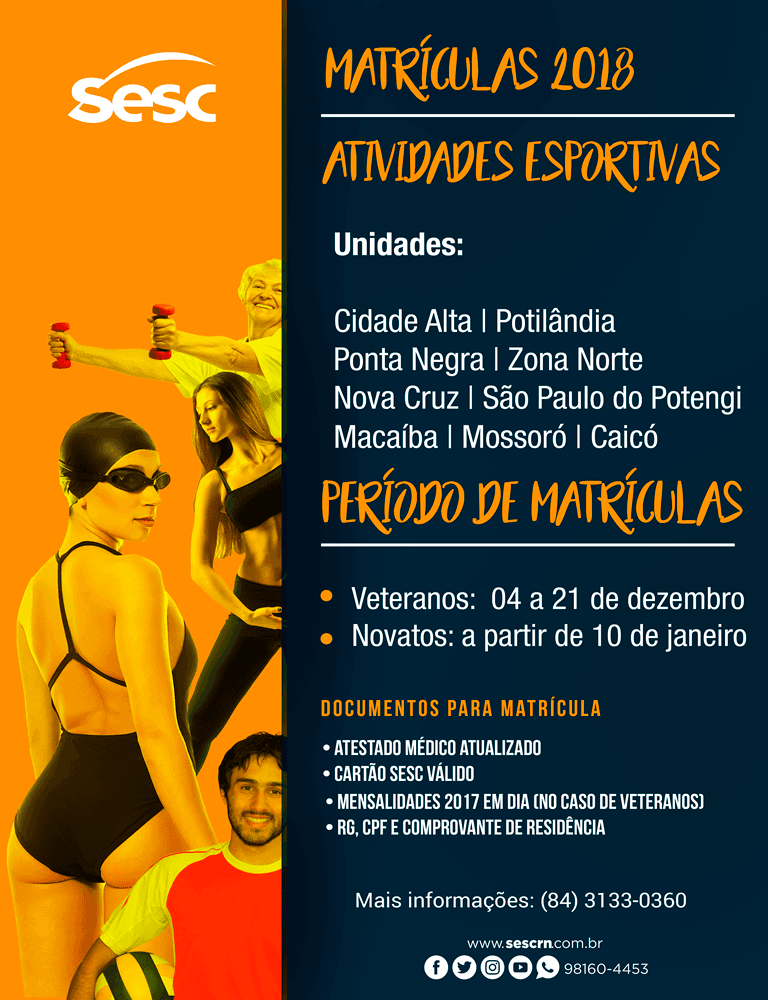 Sesc RN abrirá matrículas para modalidades esportivas em Natal e interior