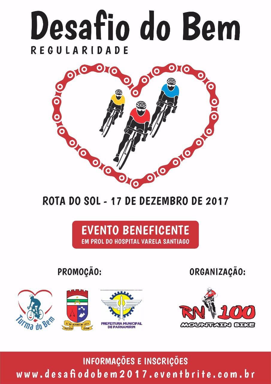 1º Desafio do Bem de Ciclismo Regularidade acontece dia 17, em prol do Hospital Varela Santiago