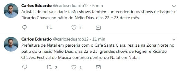 Prefeito anuncia shows de Fagner e Ricardo Chaves, na Zona Norte, dias 22 e 23