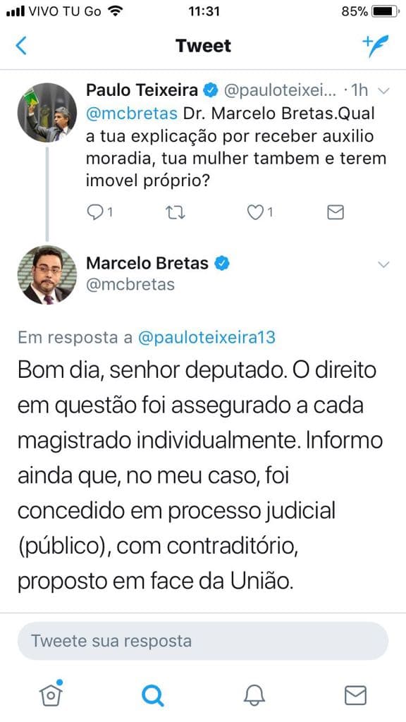 No Twitter, Bretas responde petista e defende auxílio-moradia: ‘Talvez devesse ficar chorando’