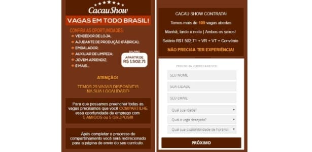 Emprego na Cacau Show? 1 milhão caiu em golpe do Whatsapp