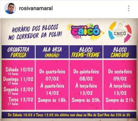 Divulgado o horário de saída e sequência dos blocos de rua do carnaval de Caicó