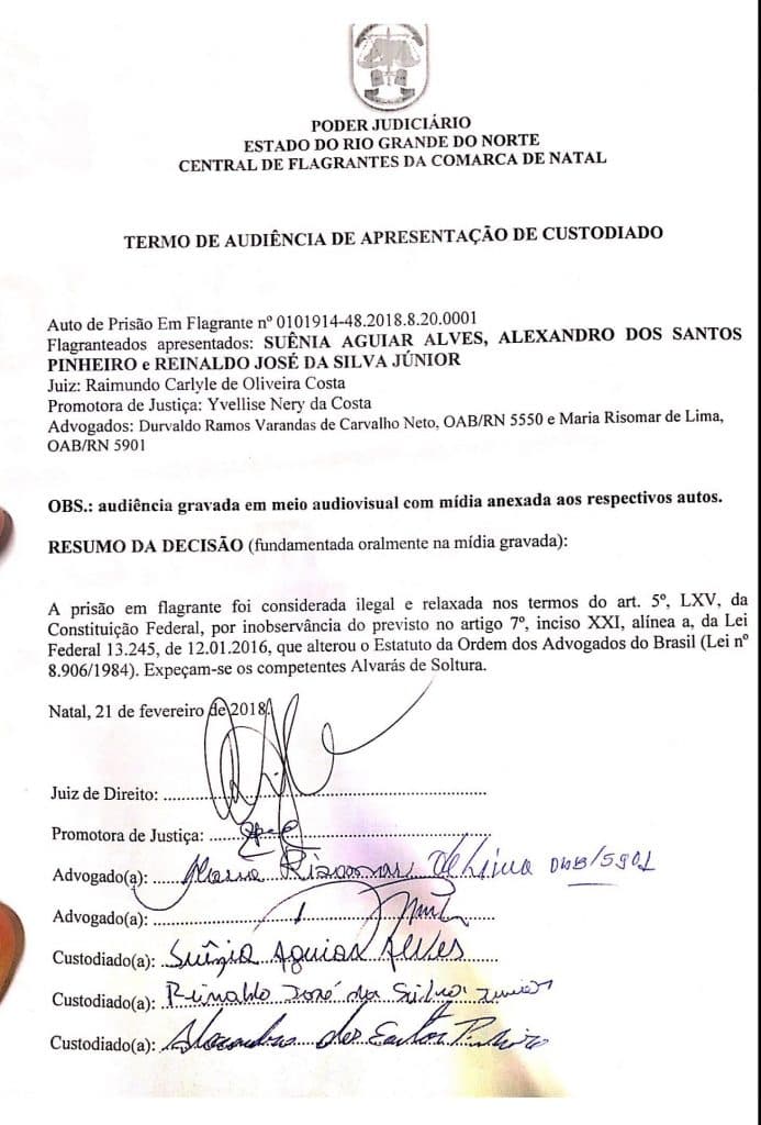 Delegado nega direitos e bandidos presos com quase 150 kg de maconha e cocaína em Parnamirim são soltos na audiência de custódia
