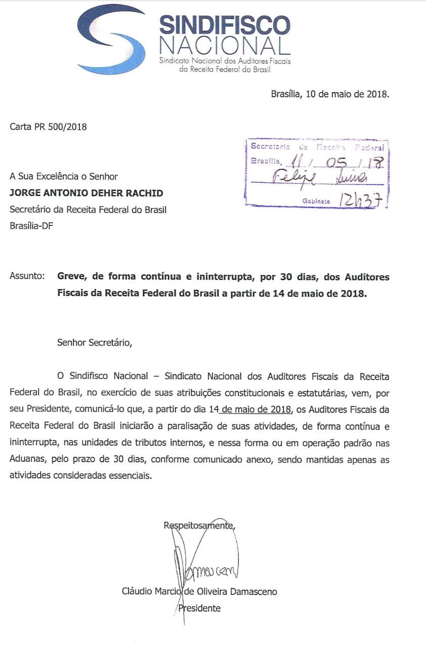 Auditores fiscais da Receita iniciam paralisação de 30 dias na próxima segunda (14)