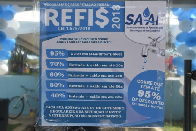Serviço Autônomo de Água e Esgoto (SAAE) de São Gonçalo do Amarante realiza mutirão para renegociação de débitos