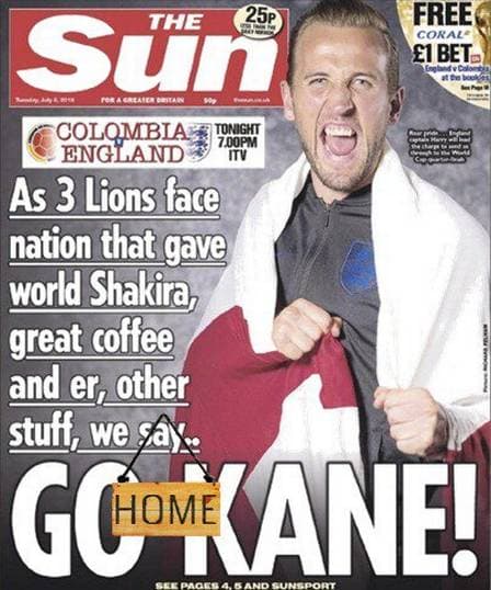 Colombianos "se vingam" do The Sun e brincam com atacante Harry Kane
