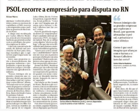 Surge uma nova esquerda? Candidatura de empresário pelo PSOL no RN vira notícia nacional