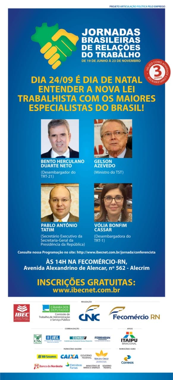 Natal recebe evento nacional sobre a Reforma Trabalhista