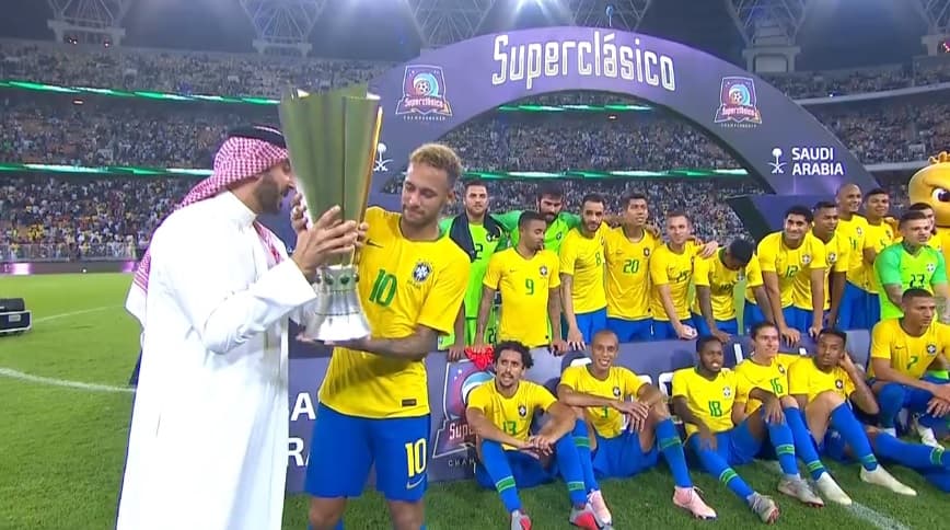 Com gol no fim, Brasil vence Argentina em amistoso na Arábia Saudita e conquista a taça Superclássico