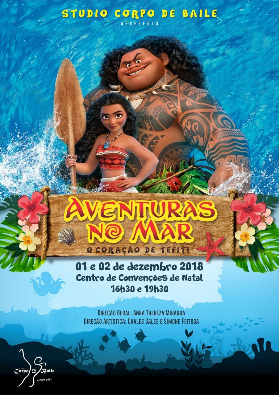 Studio Corpo de Baile estreia 22º espetáculo de fim de ano: ‘Aventuras no Mar-O coração de Te Fiti’