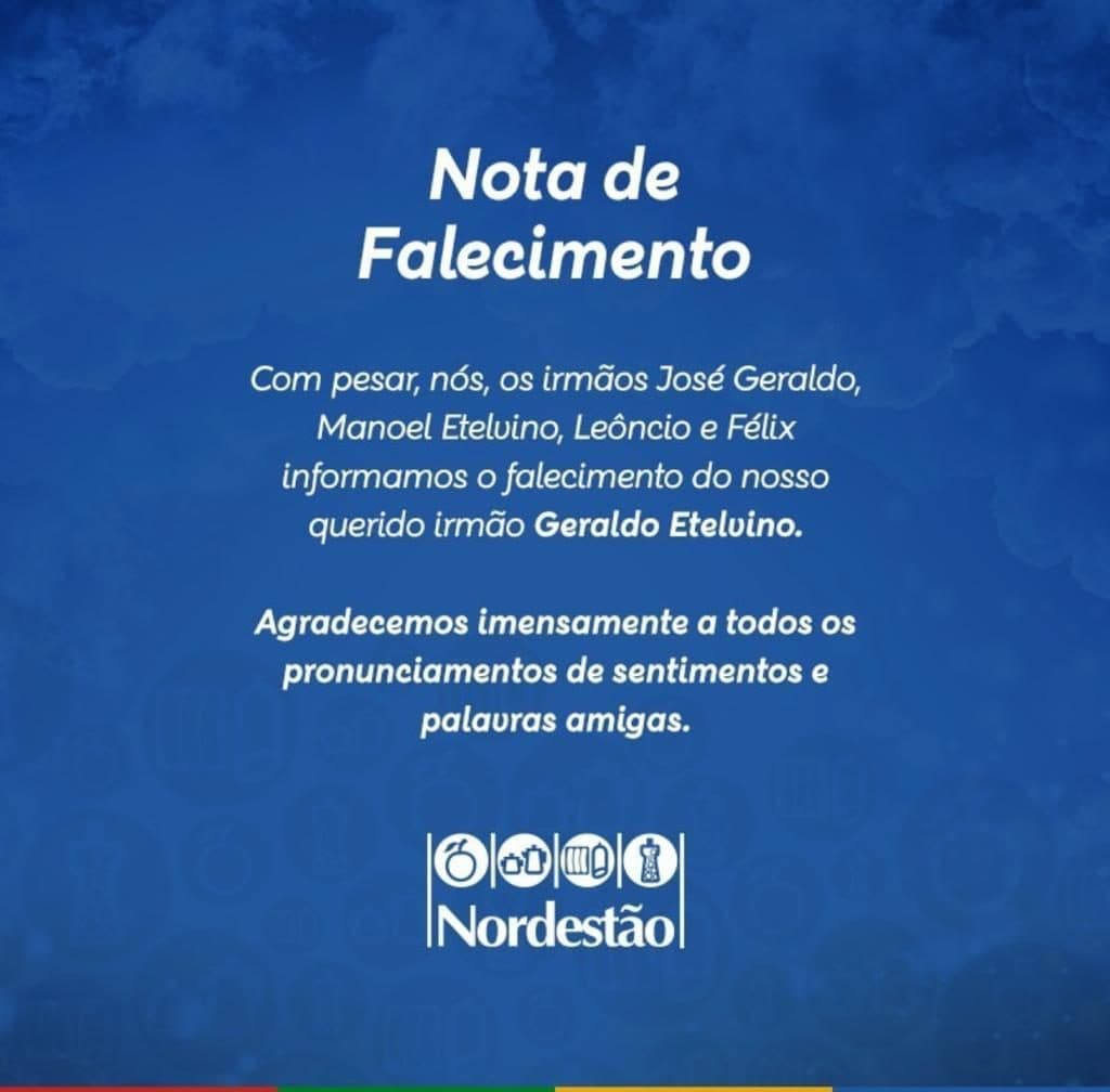 Morre Geraldo Etelvino do Grupo Nordestão