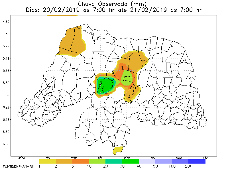 Chuvas no RN diminuíram nas últimas 24 horas; maior volume foi em São Rafael, no Oeste potiguar, com quase 40 mm