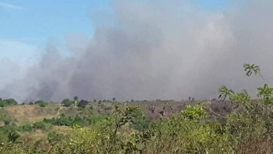 FOTO: Incêndio destrói matas e ameaça aldeias pataxós em parque nacional da Bahia