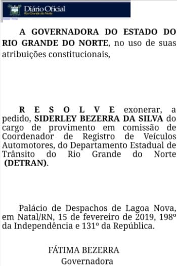 SUCUPIRA PERDE: Detran está emitindo documentação de veículos com assinatura de coordenador exonerado desde 15 de fevereiro
