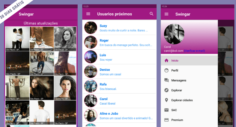 Swingar: com pouco tempo de criação, aplicativo que reúne adeptos do swing e sexo a três já conta com 50 mil downloads no Brasil